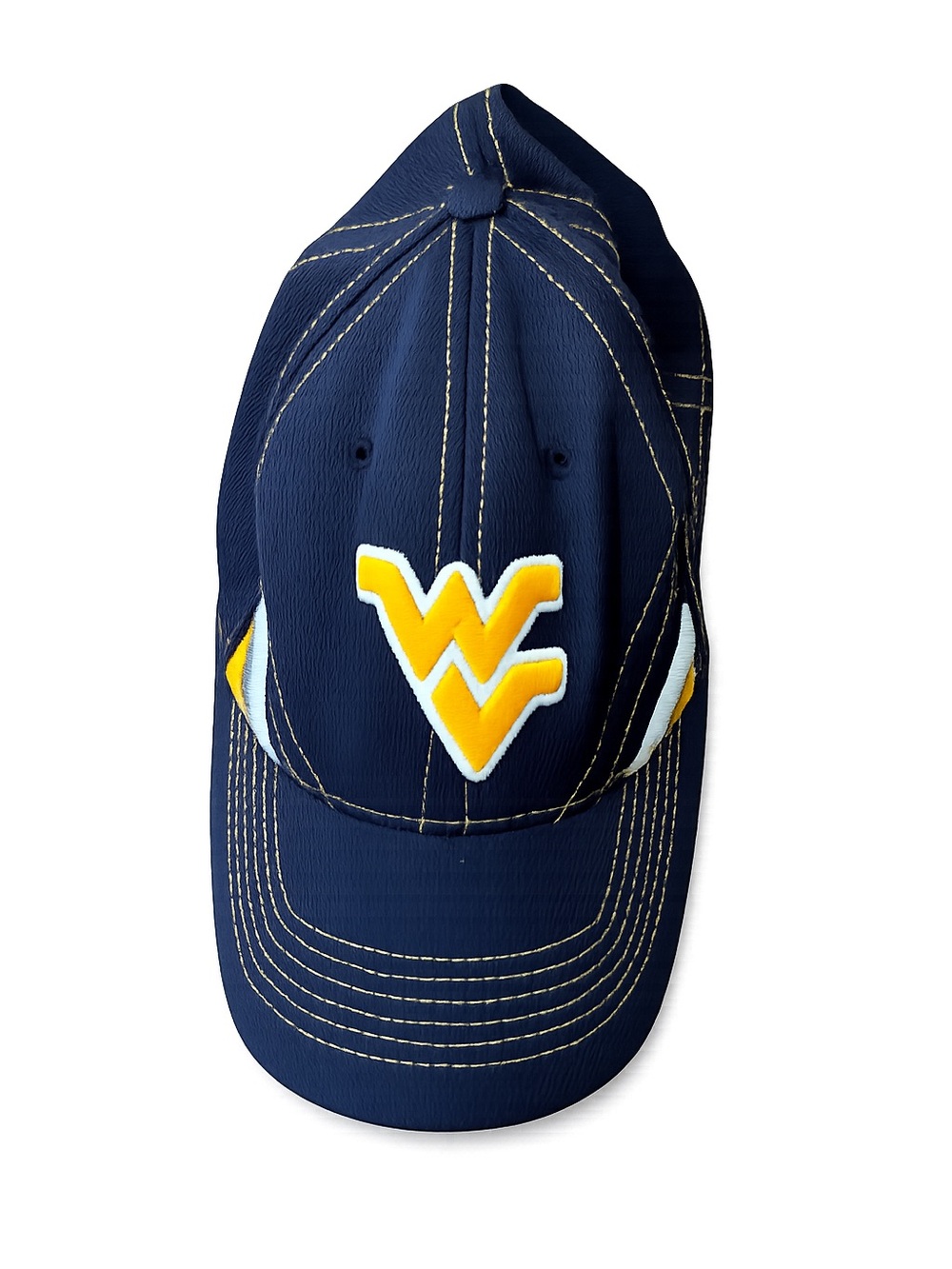West Virginia Mountaineers WVU One Fit Stretch Flex Hat Cap Navy Blue